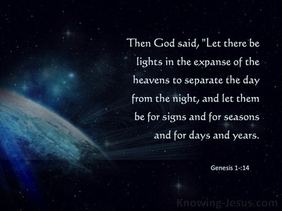 Genesis 1:14 Let There Be Lights  In The Heavens (blue)